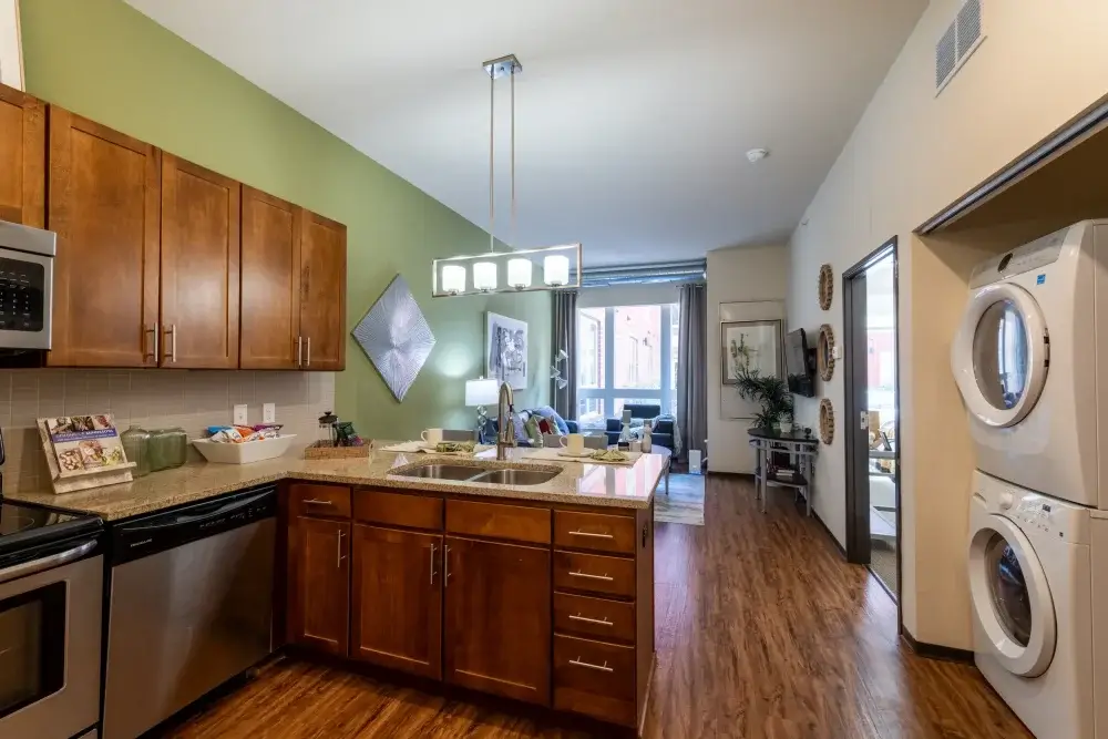 kitchen in unit washer and dryer the knoll dinkytown apartments near the university of minnesota